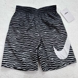 Boy’s Nike Black and White Zebra Pattern Swim Trunks